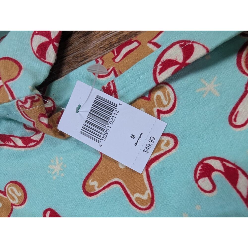 NWT Disney Flannel Shirt Mickey Candy Ice Cream Holiday Gingerbread Unisex Med - Picture 7 of 11